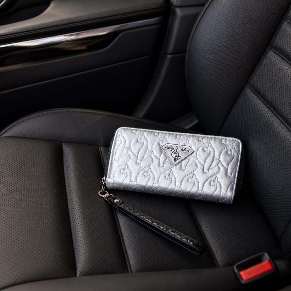 Baby Phat Metallic Quilted Wristlet Wallet
